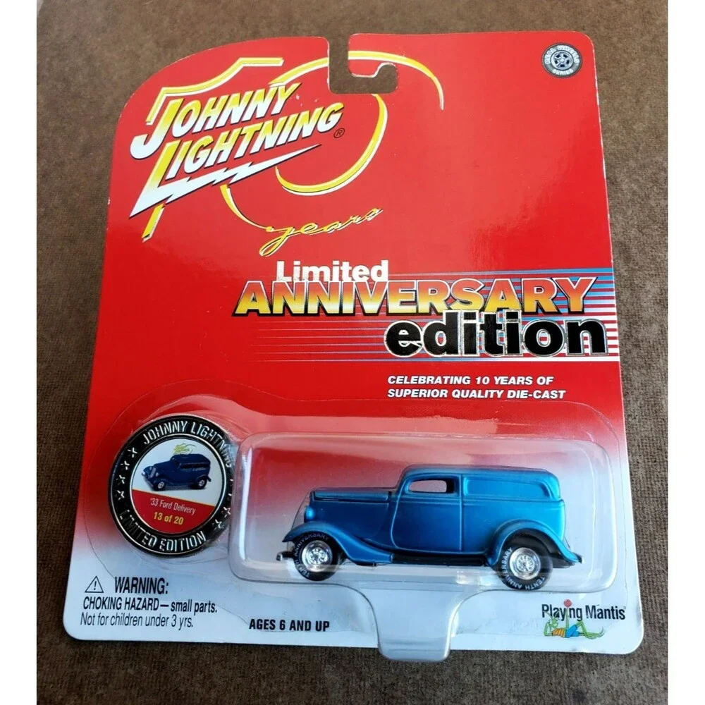 2004 Johnny Lightning '33 FORD DELIVERY Blue 10 YEARS LIMITED EDITION REAL RIDER
